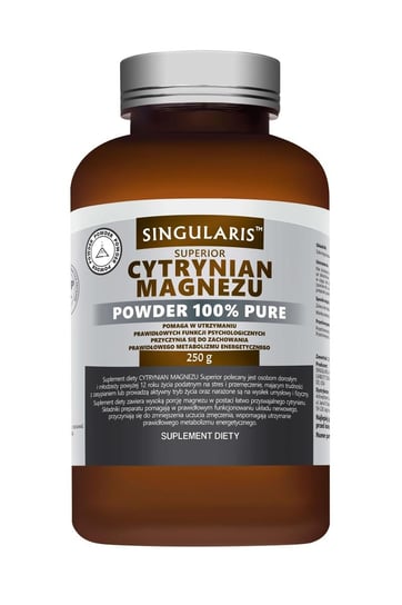 Singularis Superior Cytrynian Magnezu Powder 100% Pure, suplement diety, poroszek 250 g Singularis