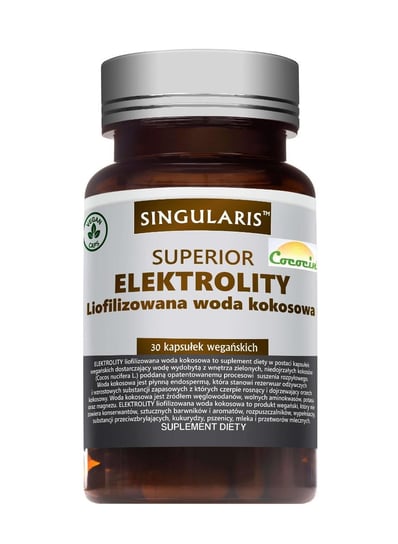 Singularis Superior, Elektrolity Liofilizowana Woda Kokosowa, 30 kapsułek Singularis Superior