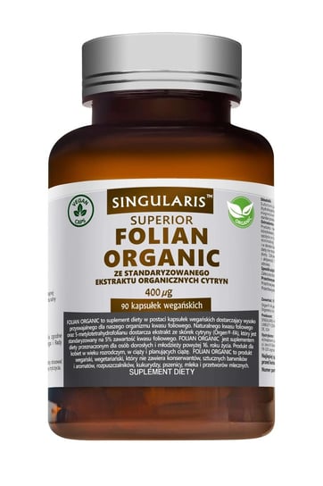 Singularis Superior, Folian Organic 400 mcg, Suplement diety, 90 kaps. Singularis Superior