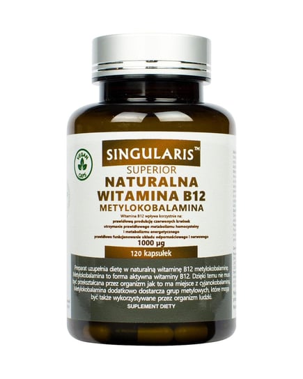 Singularis Superior Naturalna Witamina B12 Metylokobalamina, suplement diety, 120 kapsułek Singularis