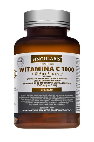 Singularis Superior, Witamina C 1000 + Bioperine, Suplement diety, 60 kaps. Singularis Superior