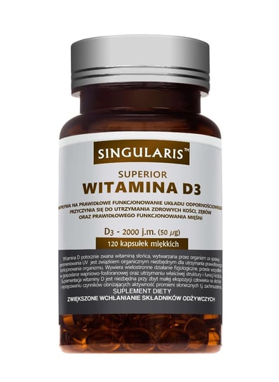 Singularis Superior, Witamina D3 2000 IU, Suplement diety, 120 kaps. Singularis Superior