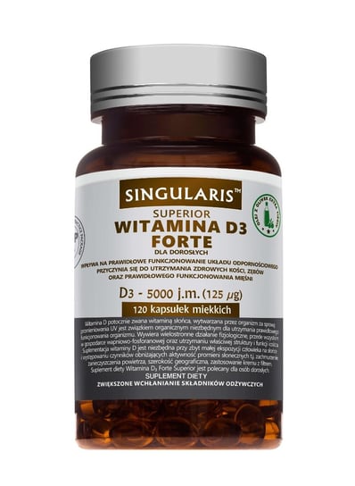 Singularis Superior, Witamina D3 Forte 5000 IU, Suplement diety, 60 kaps. Singularis Superior