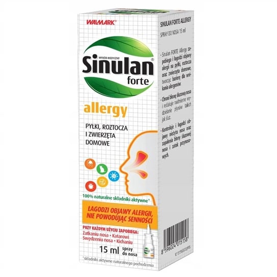 Sinulan Forte Allergy, spray do nosa, 15 ml Walmark