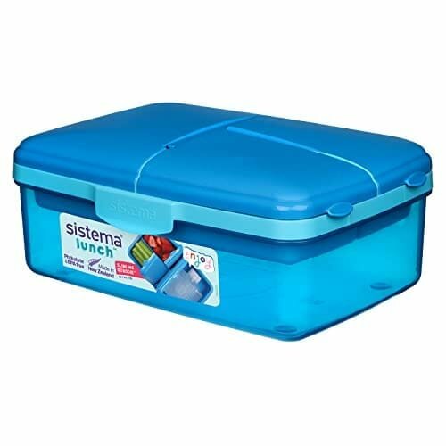 Sistema Slimline Quaddie - Hermetyczne Pudełko Śniadaniowe Dla Dzieci, 1,5 L, Niebiesko-Zielone Sistema