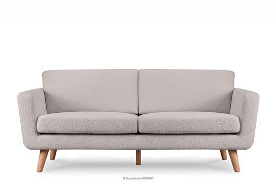 Skandynawska sofa 3 osobowa w tkaninie baranek jasnoszara TAGIO Konsimo Konsimo