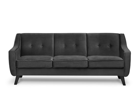 Skandynawska sofa 3 osobowa welur grafit TERSO Konsimo