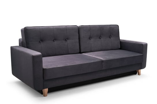 Skandynawska sofa 3 osobowa z funkcją spania grafitowa GUSTINA Konsimo