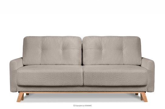 Skandynawska sofa w tkaninie baranek jasnobeżowa VISNA Konsimo Konsimo