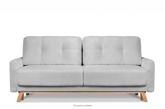 Skandynawska sofa w tkaninie baranek jasnoszara VISNA Konsimo Konsimo