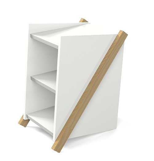 Skandynawska szafka ELIOR, Corto, biała, 46x39x57 cm Elior