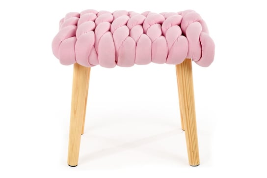 Skandynawski stołek z miękkim siedziskiem różowy LIPI Konsimo