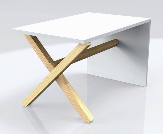 Skandynawski stolik kawowy ELIOR Inelo L10, biało-brązowy, 80x50x45 cm Elior
