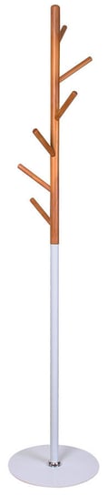 Skandynawski wieszak na ubrania PROFEOS Arlen 8X, biało-brązowy, 35x170 cm Profeos