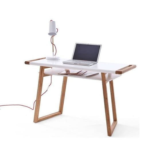 Skandynawskie biurko FATO LUXMEBLE Furi, białe, 53x76x122 cm Fato Luxmeble