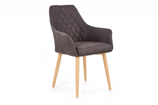 Skandynawskie krzesło ekoskóra na stalowych nogach brązowe MIMBO Konsimo