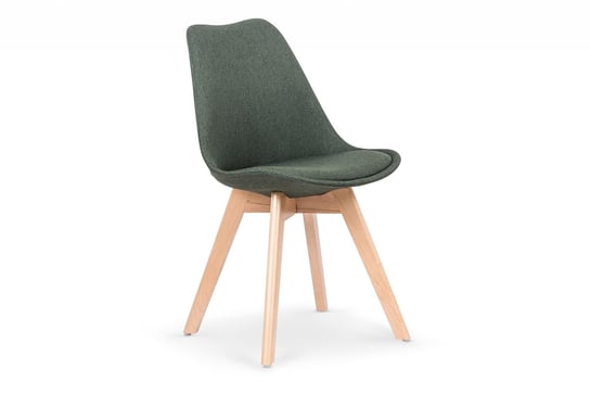Skandynawskie krzesło tapicerowane drewniane nogi zielone ABRAMIS Konsimo