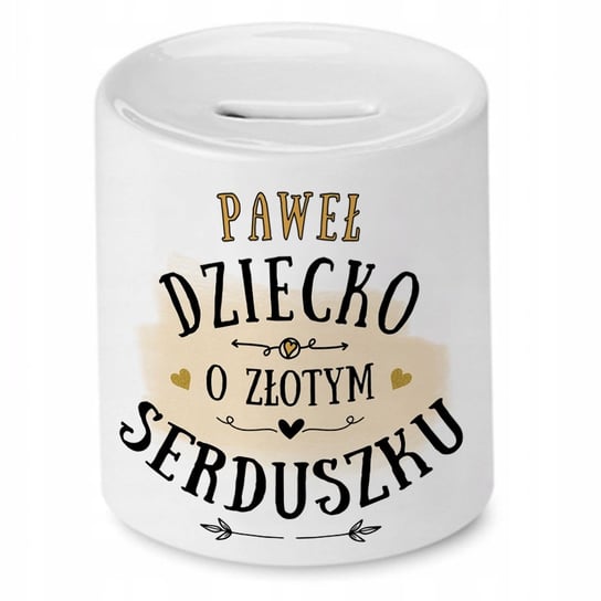 Skarbonka 330 ml Dla Pawła Syna Dziecka Prezent z Nadrukiem ze Zdjęciem PoliDraw