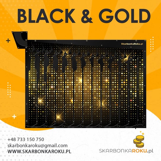 Skarbonka „Black&Gold” Innowacyjny produkt łączący w sobie możliwość oszczędzania w przyjemny sposób. FajnyPomysł