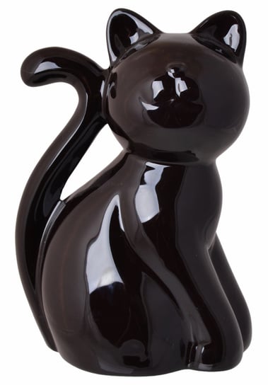 Skarbonka ceramiczna, Kot czarny duży, 13,5x9,5x20,5 cm Ewax