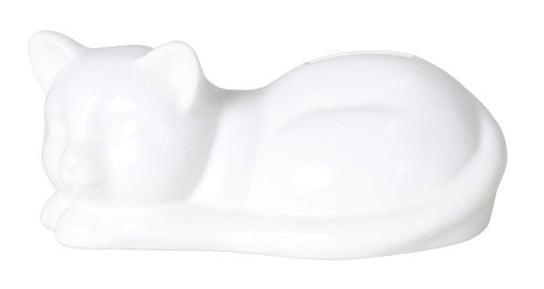 Skarbonka ceramiczna leżący kot biały Ewax