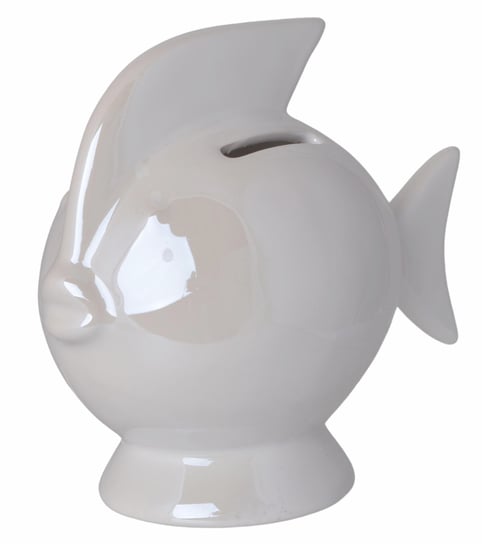 Skarbonka ceramiczna, Ryba biała mała, 14x7,5x13 cm Ewax