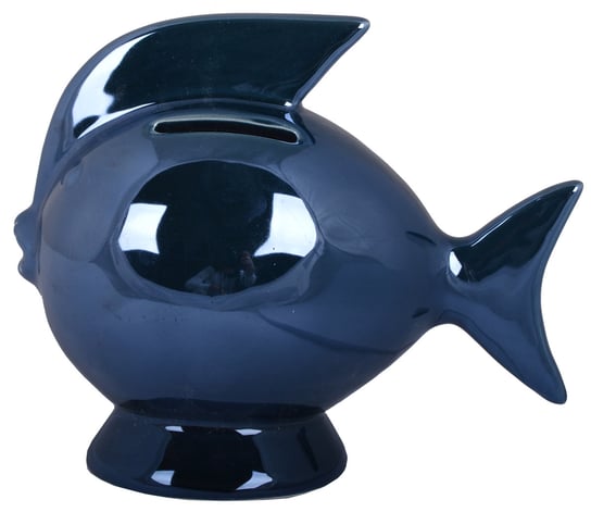 Skarbonka ceramiczna, Ryba granatowa duża, 19x10x17 cm Ewax