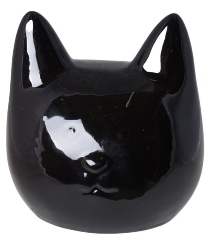 Skarbonka głowa kota czarna 12 cm Aleja Kwiatowa