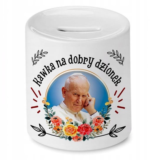 Skarbonka Jan Paweł II na Urodziny na Prezent z Nadrukiem ze Zdjęciem PoliDraw