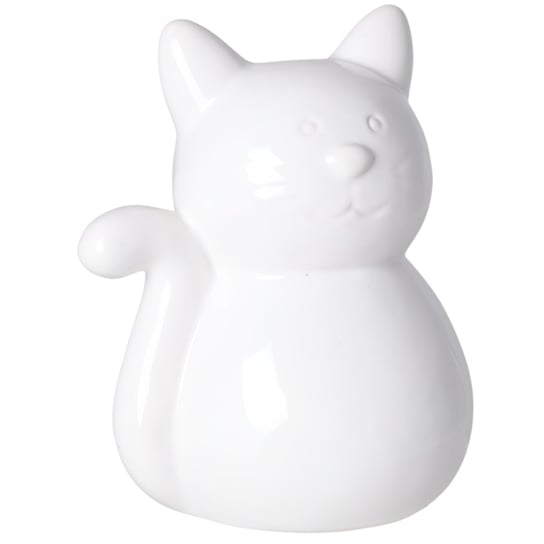 Skarbonka Kot Biała Ceramiczna 16 Cm Aleja Kwiatowa