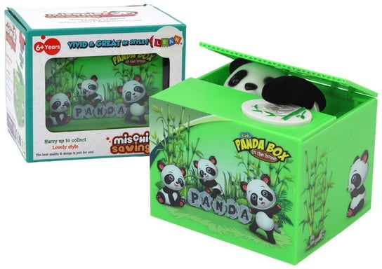 Skarbonka Panda Nauka Oszczędzania Miś Zielone Pudełko Lean Toys