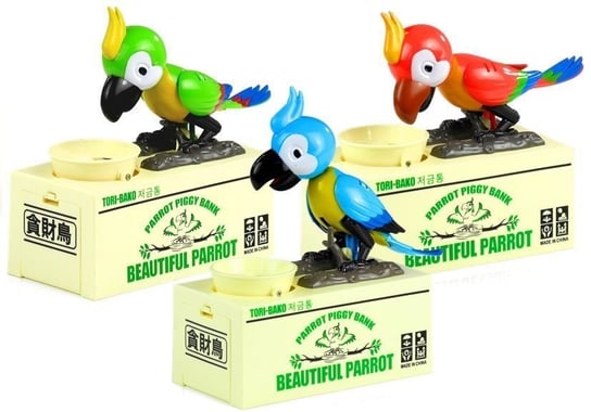 Skarbonka Papuga Zjada Monety Nauka Oszczędzania Niebieska Import LEANToys Inna marka