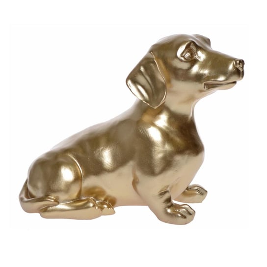 Skarbonka pies DUWEN Jarom, złota, 18x8 cm Duwen