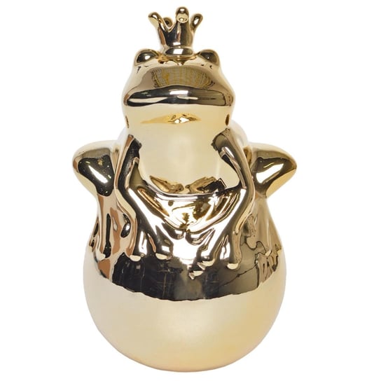 Skarbonka żaba na kuli DUWEN Lome, złota, 24x13 cm Duwen