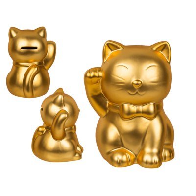 Skarbonka - Złoty szczęśliwy kotek Maneki Neko Gift World