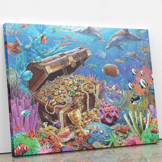 Skarby na dnie morza - Diamentowa mozaika, haft diamentowy 50 x 40 cm ArtOnly
