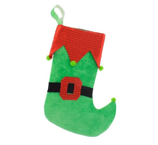 Skarpeta świąteczna, Elf, zielono-czerwona Party World