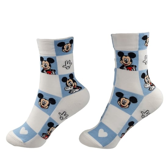 Skarpetki Damskie Długie Biało Niebieskie Myszka Miki Mickey 36-40 Inna marka