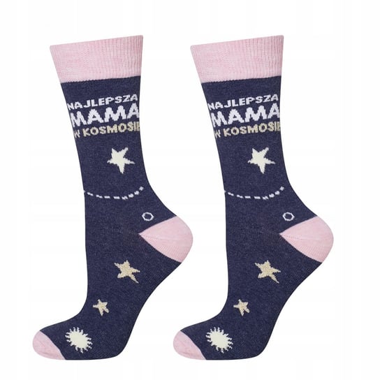 Skarpetki damskie kolorowe SOXO GOOD STUFF bawełniane Mama w kosmosie - 35–40 SOXO