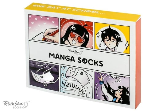 Skarpetki Damskie Męskie Na Prezent Na Urodziny Świąteczne Rainbow Socks Manga Box Dla Pasjonatów Mangi 2 Pary 41-46 Rainbow