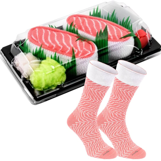 Skarpetki Damskie Męskie Na Prezent Na Urodziny Świąteczne Rainbow Socks Sushi Box Of Salmon 1 Para 36-40 Rainbow