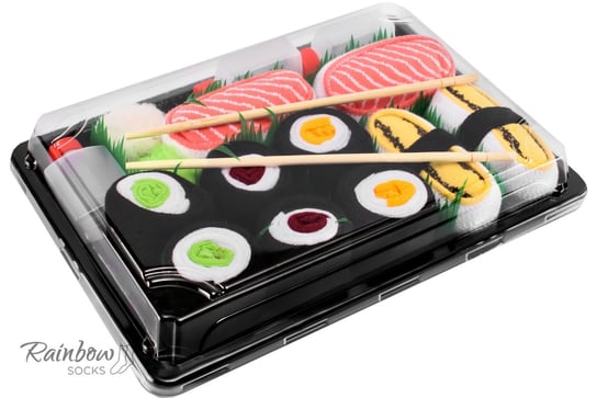Skarpetki Damskie Męskie Na Prezent Na Urodziny Świąteczne Rainbow Socks Sushi Box Omlet Tamago Łosoś Maki 5 Par 41-46 Rainbow