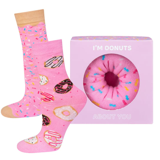 Skarpetki damskie różowe SOXO GOOD STUFF donut w pudełku - 35–40 SOXO