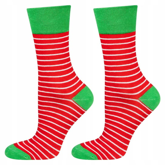 Skarpetki męskie kolorowe SOXO GOOD STUFF w paski świąteczne - 40–45 SOXO