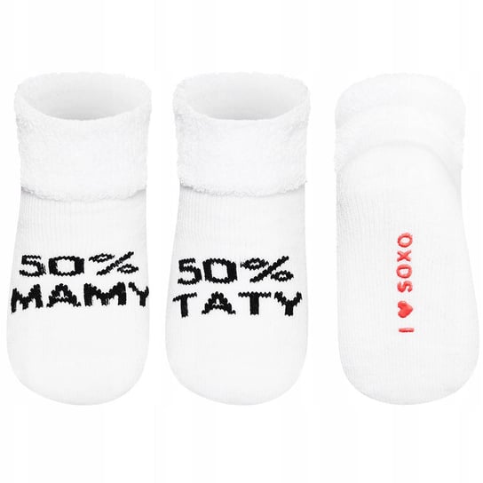 Skarpetki niemowlęce białe SOXO z napisami - 16–18 SOXO