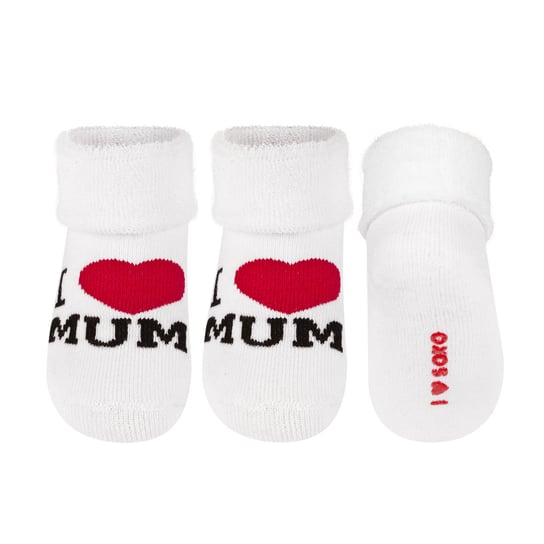 Skarpetki niemowlęce frotki SOXO I Love Mum - 16–18 SOXO