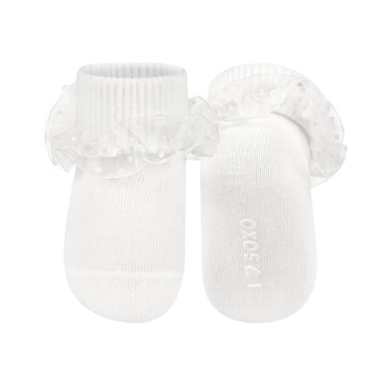 Skarpetki niemowlęce SOXO z falbanką białe - 19–21 SOXO
