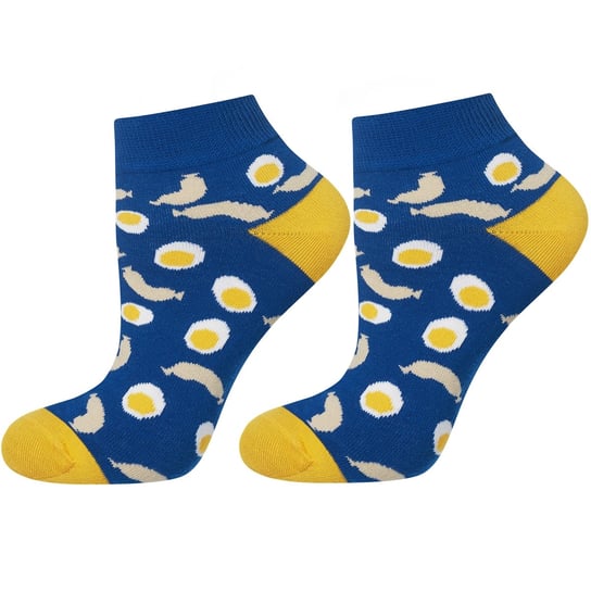 Skarpetki stopki męskie bawełniane kolorowe SOXO GOOD STUFF zakostki jajko z kiełbasą dla chłopaka - 40–45 SOXO