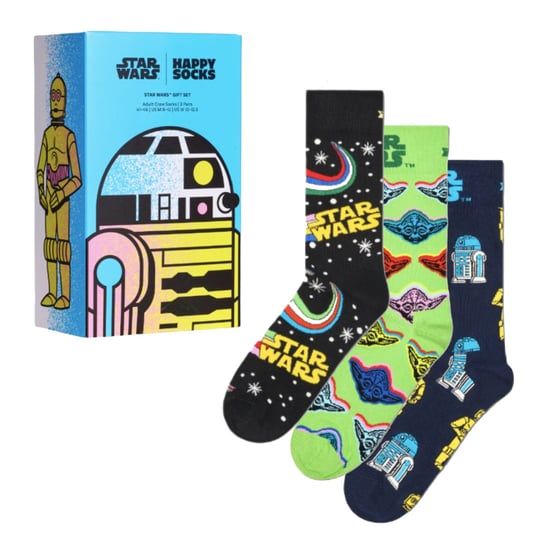 Skarpetki wysokie 3-pack zestaw świąteczny Happy Socks Star Wars - P002890-41-46 Happy Socks