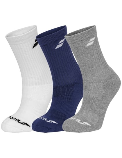 Skarpety Babolat 3 Pairs Pack Socks Biało-Granatowo-Szare - 35-38 Babolat